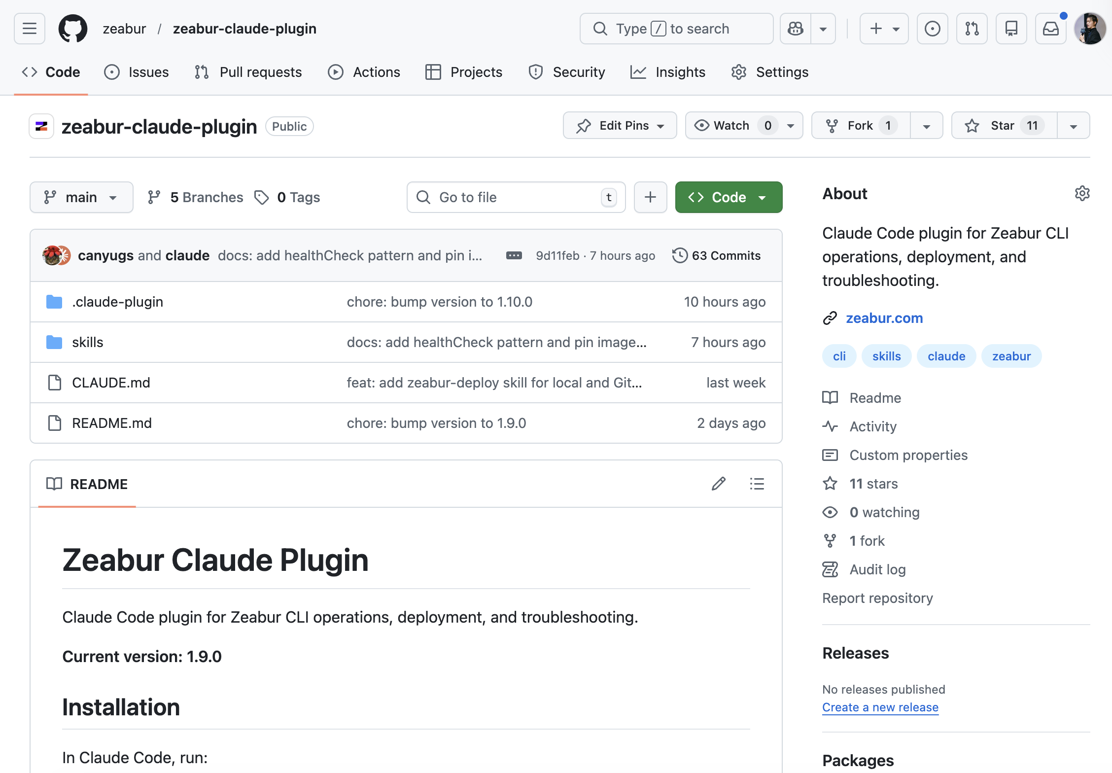 Zeabur Claude Code Skill GitHub Repo